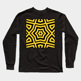 HIGHLY Visible Yellow and Black Line Kaleidoscope pattern (Seamless) 7 Long Sleeve T-Shirt